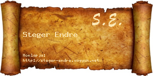 Steger Endre névjegykártya